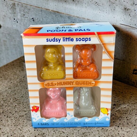 Vintage 1992 Johnson's Pooh & Pals Sudsy Little Soaps 4 Pack 1.5 oz each New - Picture 1 of 13